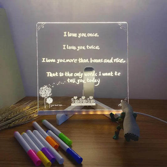 Panneau de message en acrylique réinscriptible pour enfants